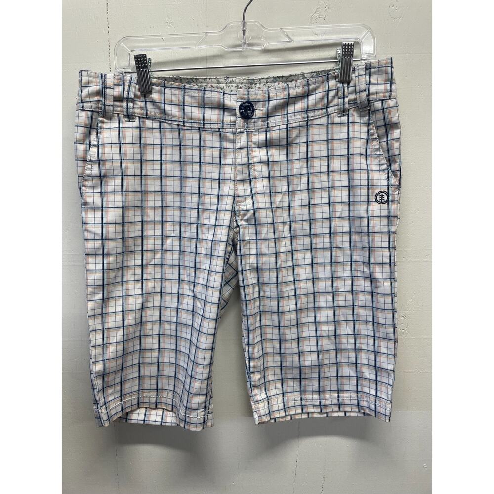 Element Women's Bermuda Shorts Size 7 Blue Plaid Preppy Coastal